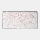 Elegante Rose Gold Dots Mandala Schreibtischunterlage (Vorderseite)