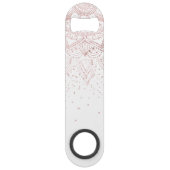 Elegante Rose Gold Dots Mandala Speedflaschenöffner (Rückseite)