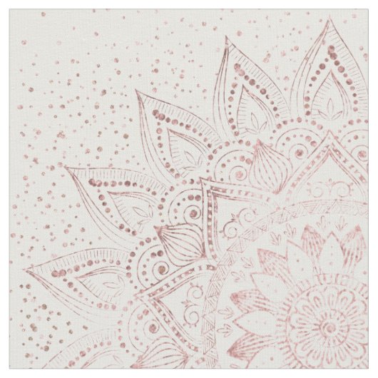 Elegante Rose Gold Dots Mandala Stoff (Nahaufnahme)