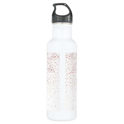 Elegante Rose Gold Dots Mandala Trinkflasche (Rückseite)