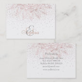 Elegante Rose Gold Dots Mandala Visitenkarte (Vorne/Hinten)