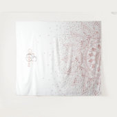 Elegante Rose Gold Dots Mandala Wandteppich (Vorderseite (Horizontal))