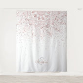 Elegante Rose Gold Dots Mandala Wandteppich (Vorderseite)