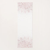 Elegante Rose Gold Dots Mandala Yogamatte (Rückseite)