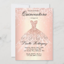 Elegante Rose Gold Dress Quinceanera