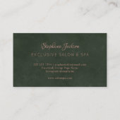 Elegante Rose Gold Dunkelgrün schick Visitenkarte (Rückseite)