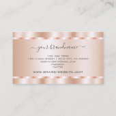Elegante Rose Gold Effect Glamour Beruflich Visitenkarte (Rückseite)