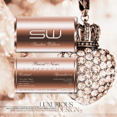 Elegante Rose Gold Effect Imitate 3D Optics Monogr Visitenkarte