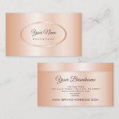 Elegante Rose Gold Effect Template Beruflich Visitenkarte (Vorne/Hinten)
