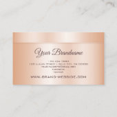 Elegante Rose Gold Effect Template Beruflich Visitenkarte (Rückseite)