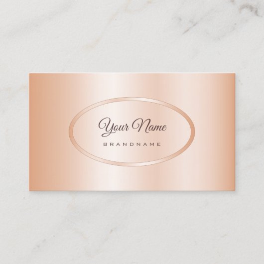 Elegante Rose Gold Effect Template Beruflich Visitenkarte (Vorderseite)
