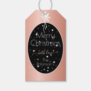 Elegante Rose Gold Effekt Weihnachten Schneeflocke Geschenkanhänger