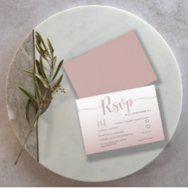 Elegante Rose Gold Einfache UAWG Wedding RSVP Karte