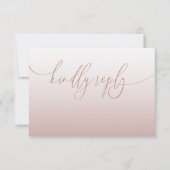 Elegante Rose Gold Einfache UAWG Wedding RSVP Karte (Vorderseite)