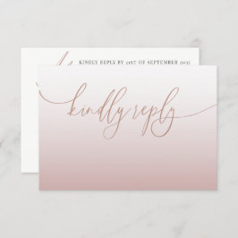 Elegante Rose Gold Einfache UAWG Wedding RSVP Karte