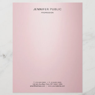 Elegante Rose Gold Einfaches Template Modernes Des Briefbogen