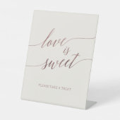 Elegante Rose Gold | Elfenbeinkühe Liebe ist süß Sockelschild (Vorderseite)