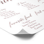 Elegante Rose Gold Erstmals Geburtstag Meilenstein Poster (Ecke)