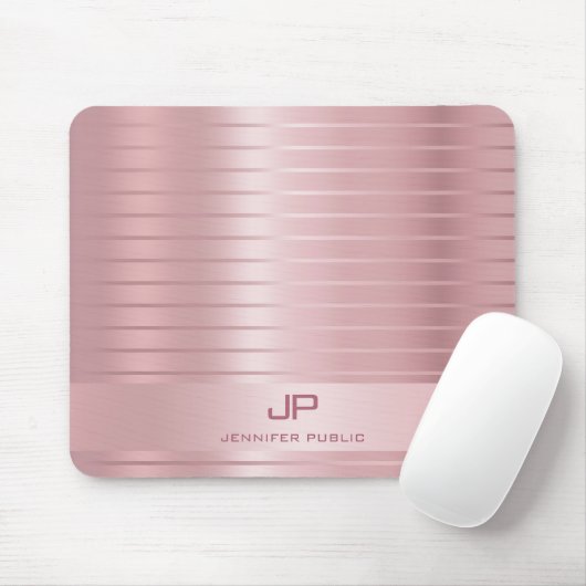 Elegante Rose Gold Farbe Moderne Vorlage Mousepad (Mit Mouse)