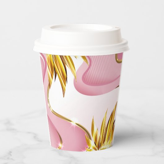 Elegante Rose Gold Flame Pappbecher (Vorderseite)