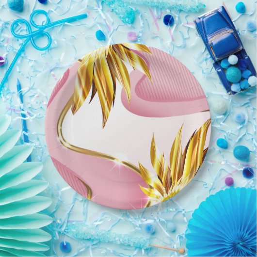 Elegante Rose Gold Flame Pappteller (Party)