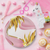 Elegante Rose Gold Flame Pappteller (Party)