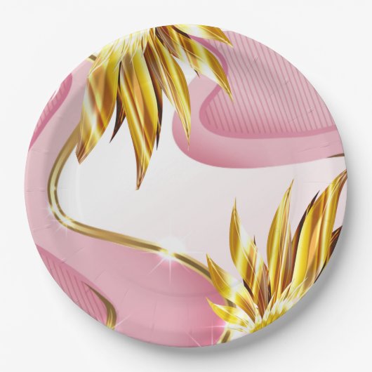 Elegante Rose Gold Flame Pappteller (Vorderseite)