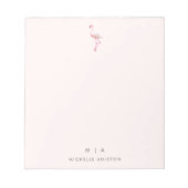 Elegante Rose Gold Flamingo | Monogramm Custom Notizblock (Vorderseite)