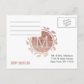 Elegante Rose Gold Flora UAWG Postkarten (Rückseite)