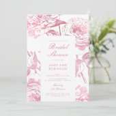 Elegante Rose Gold Floral Brautparty Einladung (Stehend Vorderseite)