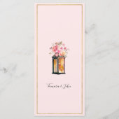 Elegante Rose Gold Floral Lanterns Empfang Menükarte (Rückseite)