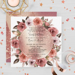 Elegante Rose Gold Floral und Glitzer Bat Mitzvah Einladung<br><div class="desc">Genießen Sie eine glänzende Rose Gold Bat Mitzvah! Elegante Einladung mit wunderschönen glitzernden Imitaten goldenen Rose Zentrum, umgeben von Aquarellfarben Blume in Rosa, Rosa, staubige Rose und Pfirsichfarben. Verwendung von Script und Block moderne Typografie. Kartenrückseite mit modernen geometrischen Schnitten in "glitzernder" Rose, vergoldet und rot, staubige Rose. Möglichkeit zum Bearbeiten...</div>