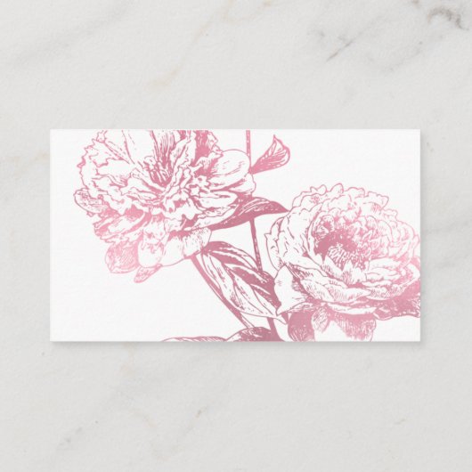 Elegante Rose Gold Floral Vielen Dank Beilage Begleitkarte (Rückseite)