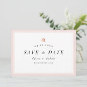 Elegante Rose Gold florale minimalistisch Save the Date (Stehend Vorderseite)