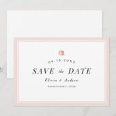 Elegante Rose Gold florale minimalistisch Save the Date (Vorne/Hinten)