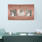 Elegante Rose Gold Foil Collage 16. Geburtstag Banner (Messeveranstaltung)