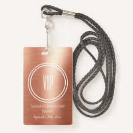 Elegante Rose Gold Foil Geburtstagsparty VIP Zugan Ausweis