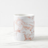 Elegante Rose Gold Foil Marmor Monogramm Kaffeetasse (Mittel)