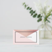Elegante Rose Gold Foil Moderner geometrischer Sti Visitenkarte (Stehend Vorderseite)