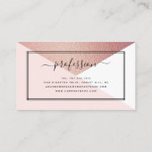 Elegante Rose Gold Foil Moderner geometrischer Sti Visitenkarte (Rückseite)