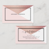Elegante Rose Gold Foil Moderner geometrischer Sti Visitenkarte (Vorne/Hinten)