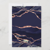 Elegante Rose Gold Foil Navy Blue Agate Hochzeit Einladung (Rückseite)