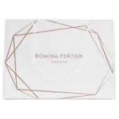 Elegante Rose Gold Foil Rahmen Moderne Berufliche Große Geschenktüte (Vorderseite)
