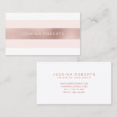 Elegante Rose Gold Foil Rosa Streifen Muster Visitenkarte (Vorne/Hinten)