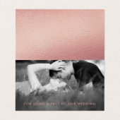 Elegante Rose Gold Foil Script Foto Danke Karte (Innenseite Aufgefaltet)