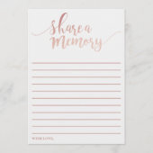 Elegante Rose Gold Foil Share A Memory Card Hinweiskarte (Vorderseite)