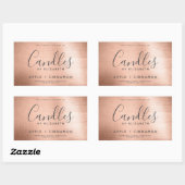 Elegante Rose Gold Foil Soy Candle Label Rechteckiger Aufkleber (Blatt)