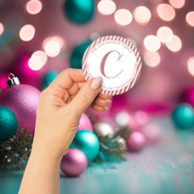 Elegante Rose Gold Foil Stripe Monogramm-Adresse