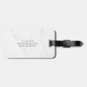 Elegante Rose Gold Foil Weißes Marmorstone Monogra Gepäckanhänger (Rückseite horizontal)