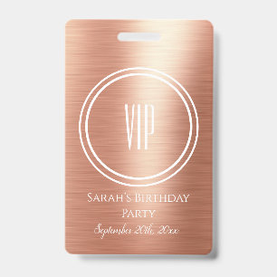 Elegante Rose Gold Folien-Geburtstagsfeier VIP-Zug Ausweis